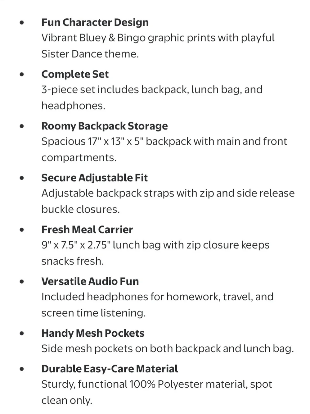 Disney Bluey Backpack Set with Lunch Bag and Headphones